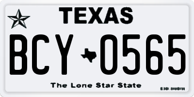 TX license plate BCY0565