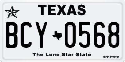 TX license plate BCY0568