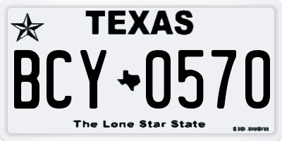 TX license plate BCY0570