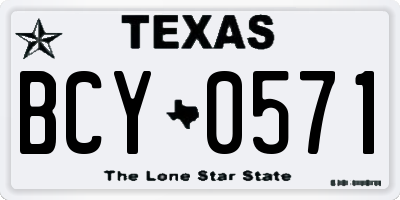 TX license plate BCY0571