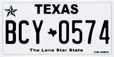 TX license plate BCY0574