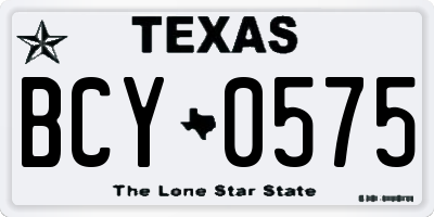 TX license plate BCY0575