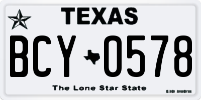 TX license plate BCY0578
