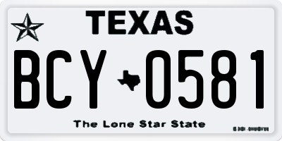 TX license plate BCY0581