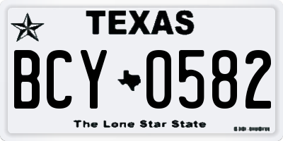 TX license plate BCY0582