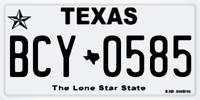 TX license plate BCY0585