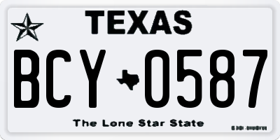 TX license plate BCY0587