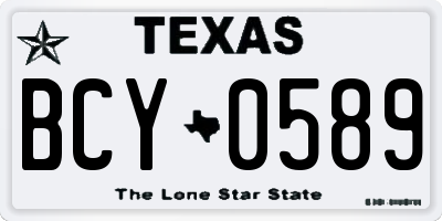 TX license plate BCY0589