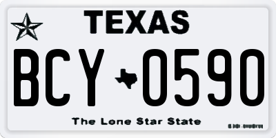 TX license plate BCY0590