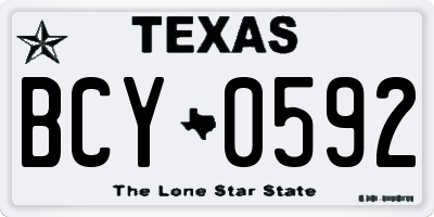 TX license plate BCY0592