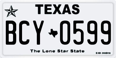TX license plate BCY0599