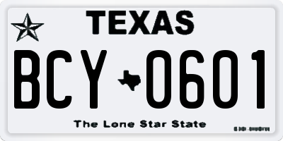 TX license plate BCY0601