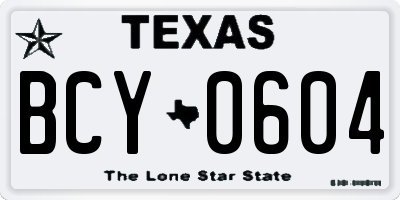 TX license plate BCY0604