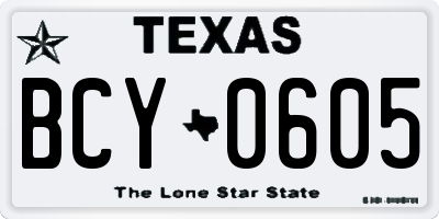 TX license plate BCY0605
