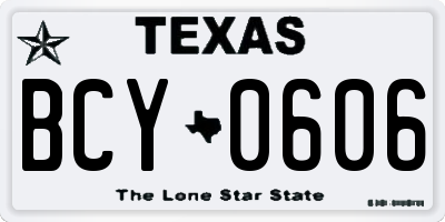 TX license plate BCY0606