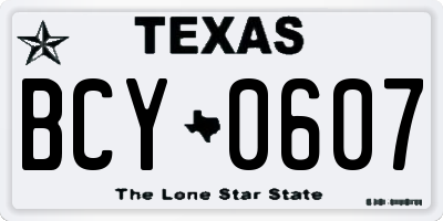TX license plate BCY0607