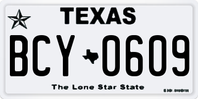 TX license plate BCY0609