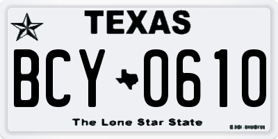 TX license plate BCY0610