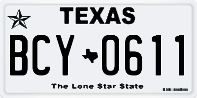 TX license plate BCY0611