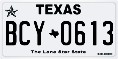 TX license plate BCY0613