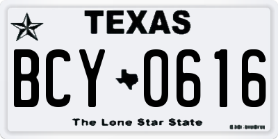 TX license plate BCY0616