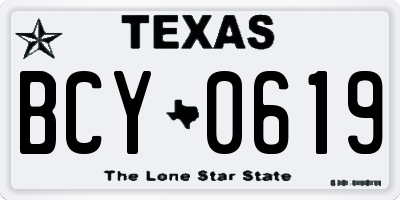 TX license plate BCY0619