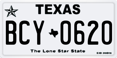 TX license plate BCY0620