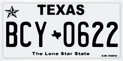 TX license plate BCY0622