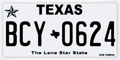 TX license plate BCY0624