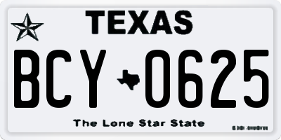 TX license plate BCY0625