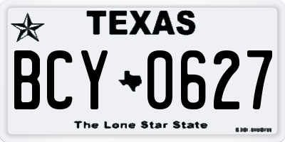 TX license plate BCY0627