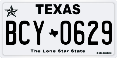TX license plate BCY0629