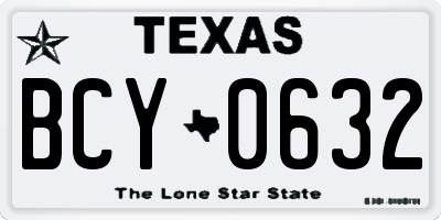 TX license plate BCY0632