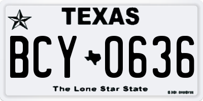TX license plate BCY0636