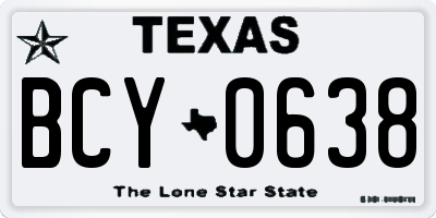 TX license plate BCY0638