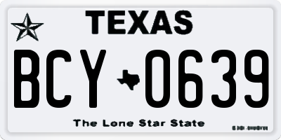TX license plate BCY0639