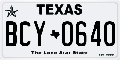 TX license plate BCY0640