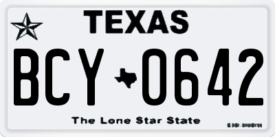 TX license plate BCY0642