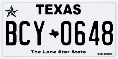 TX license plate BCY0648