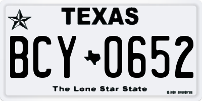 TX license plate BCY0652