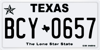TX license plate BCY0657