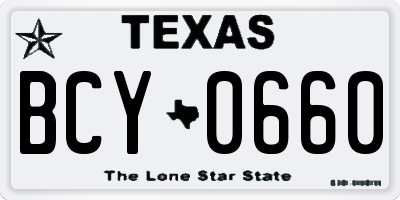 TX license plate BCY0660