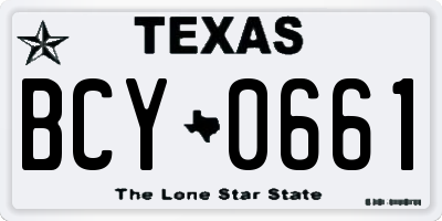 TX license plate BCY0661