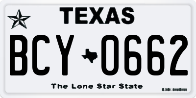 TX license plate BCY0662