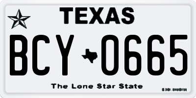 TX license plate BCY0665