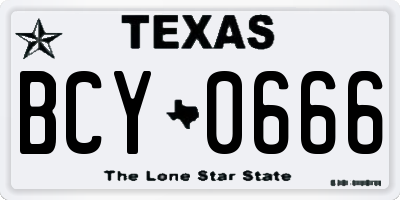 TX license plate BCY0666