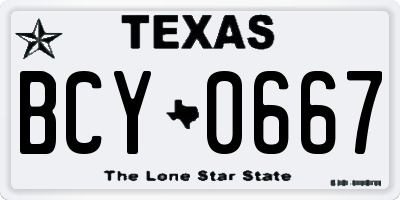 TX license plate BCY0667