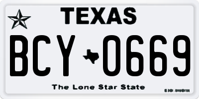 TX license plate BCY0669