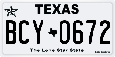 TX license plate BCY0672