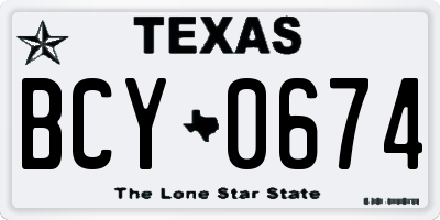 TX license plate BCY0674